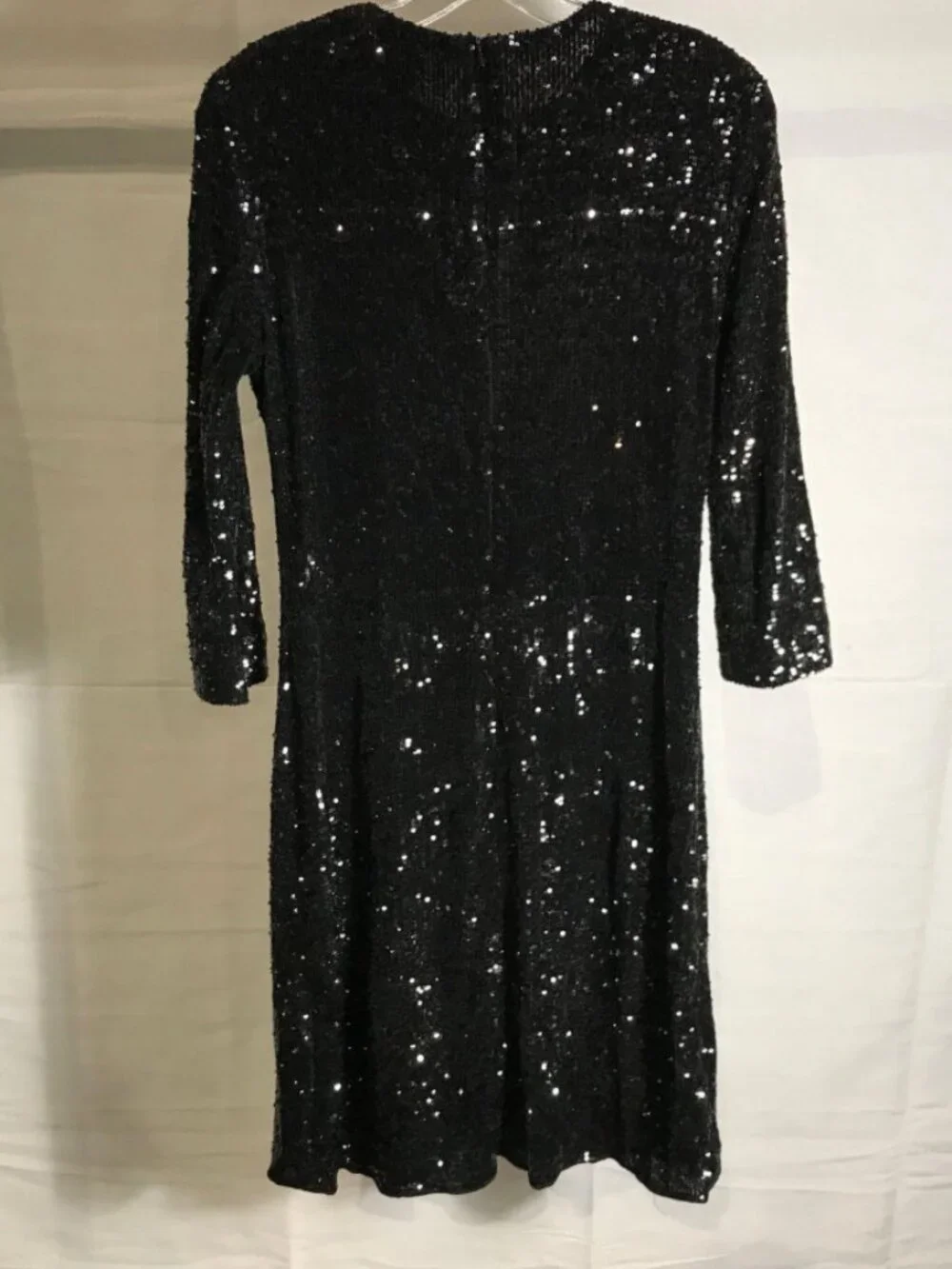 ✨ Tory Burch Black Sparkly Metallic Long Sleeve Midi Sequin Dress Small ✨